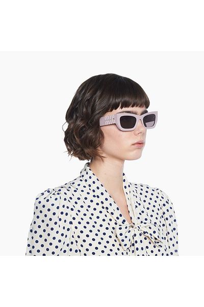 Miu Miu Mu09w17c-6x153 نظارة شمسية نسائية عارية اللون إطار العظام عدسة مدخنة Uv400