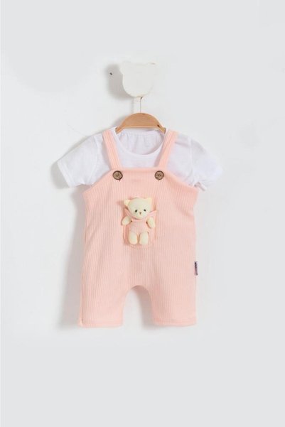 ASN APPAREL SUMMER POCKET BEAR DETAIL BABY SLOPET SET