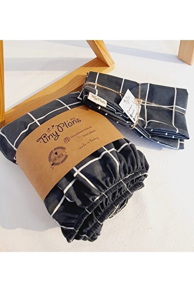 tiny plans Single Plaid Elastic Sheet Set 80x180 cm