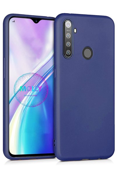 Molly Technology Navy Blue Matte Silicone Case for Realme 5I