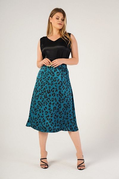 Nelly Plus Size Leopard Patterned Skirt