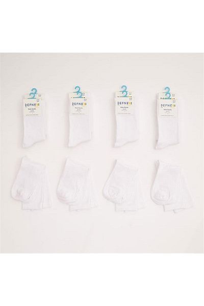 ÇamaşırcımShop 12 чифта дълги бели чорапи до глезена