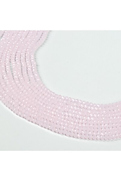 yfhobi 1 DİZİ (40 cm - 130 Adet) - 4 mm YASSI KRİSTAL CAM BONCUK, MAT PEMBE R...
