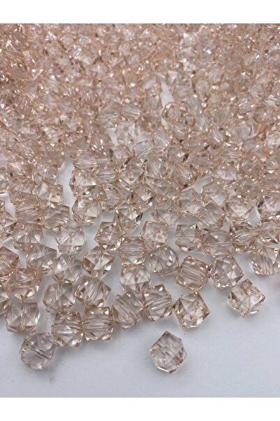 Hedef Bijuteri 100 جرام 12 ملم مكعب لون مرجاني / سلمون، خرز أكريليك نموذج مكع...