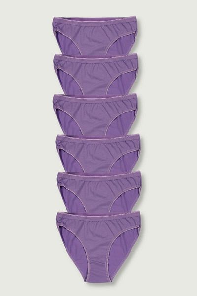 ÇamaşırcımShop 6 Pack Women's 100% Cotton Bikini Panties