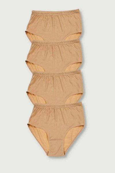 ÇamaşırcımShop High Waist Ribbed Bato Panties - PacK of 4, 100% Cotton