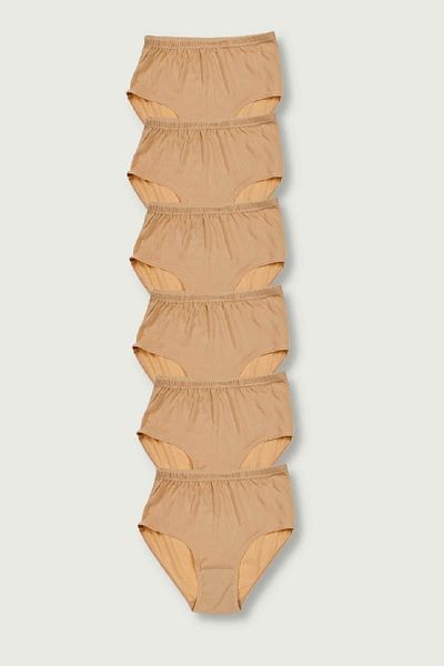 ÇamaşırcımShop Pack of 6 High Waist Rib 100% Cotton Bato Panties