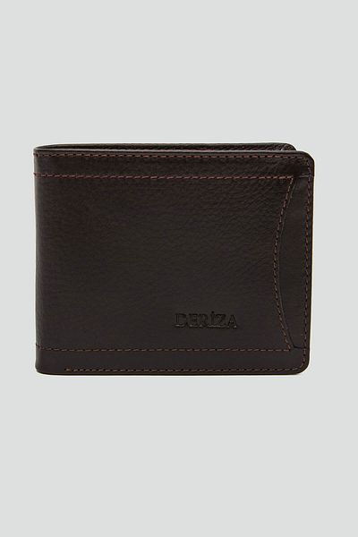 Deriza Мъжки портфейл от естествена кожа Enzo, кафяв
