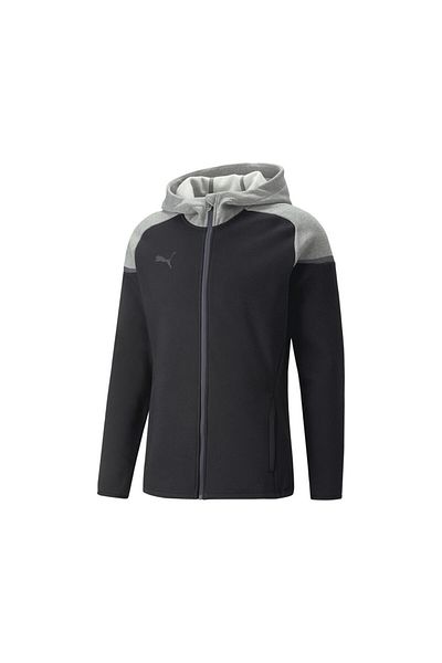 Puma Ανδρικό μπουφάν ποδοσφαίρου Teamcup Casuals Hooded Jkt 65798703   Μαύρος