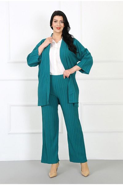 By Alba Collection Women's Emerald Wrap Fabric Large Size Cardigan