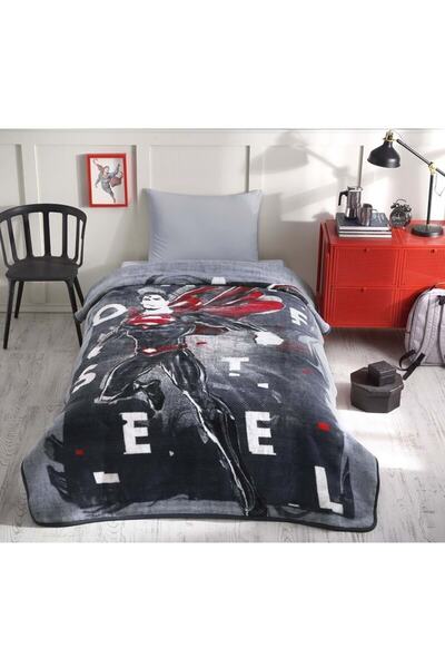 Özdilek Lisanslı Tek Kişilik Çocuk Battaniye-Süperman Steel