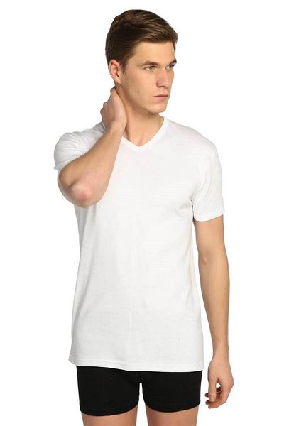 ÇamaşırcımShop Silver 4009 Rib V-Neck Men's Undershirt