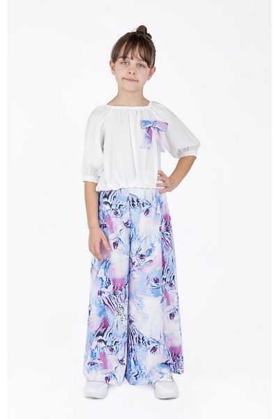 best kids Girl's Blue Patterned Pants