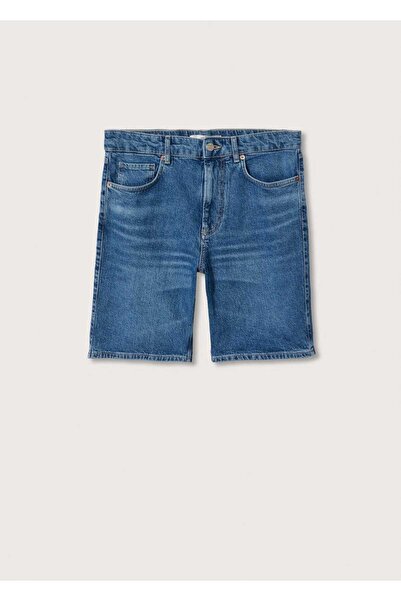 MANGO Man Regular Fit Denim Bermuda Şort