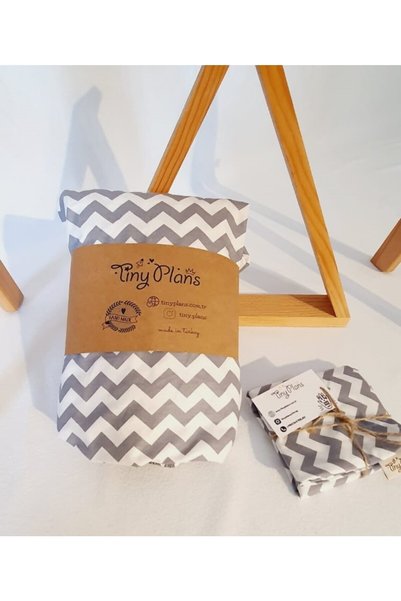 tiny plans 100% Cotton Zigzag Pattern Elastic Baby Sheet - Pillowcase Set 70x...