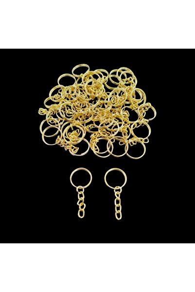 Aker Hediyelik Δαχτυλίδια μπρελόκ μακραμέ 20 χιλιοστών με 25 αλυσίδες - Χρυσό