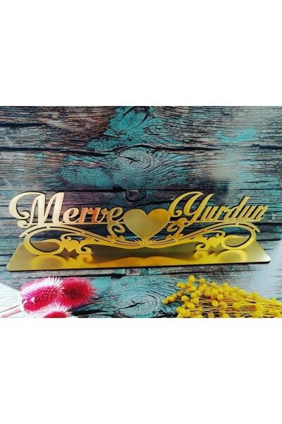 Aker Hediyelik Pleksi Ayna Masa Üstü Isimlik, Söz Isimliği, Nişan Isimliği