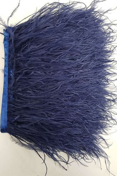 Aker Hediyelik Dark Blue Ostrich Feather for Design Clothing Making 90 Cm