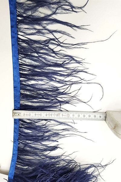 Aker Hediyelik Dark Blue Ostrich Feather for Design Clothing Making 90 Cm