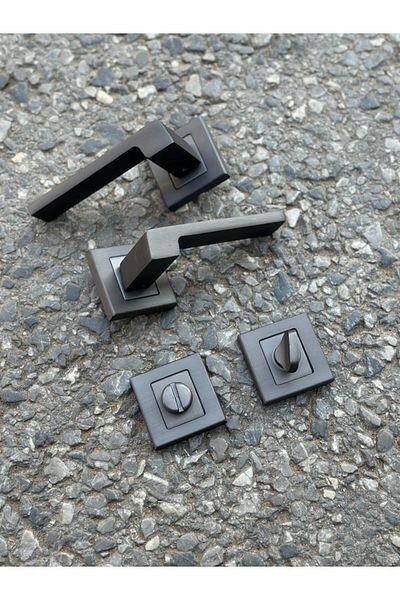 ARON SOFUOĞLU LUX ANKA SQUARE BADGE ( BATHROOM - WC ) TYPE HANDLE (MATTE ANTHRACITE) DOOR HANDLE ALUMINUM / STEEL