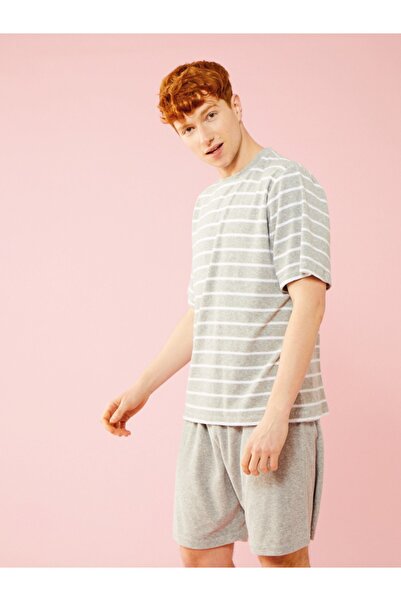 Pioette Çizgili Kısa Kollu - Şortlu Erkek Takım