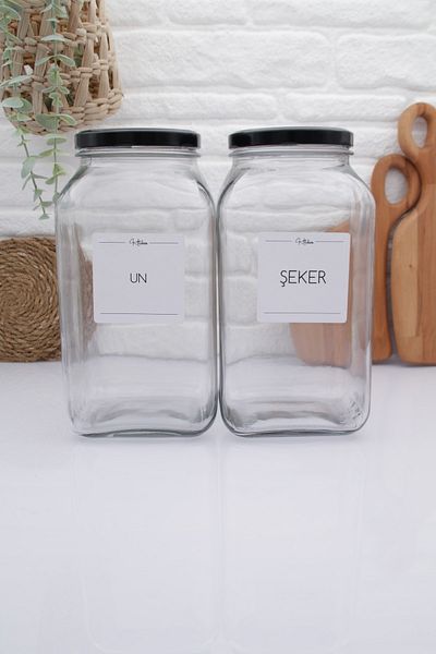 zezedesing Glass Jar Storage Container Black Lid 3000ML (UN-CANDY)