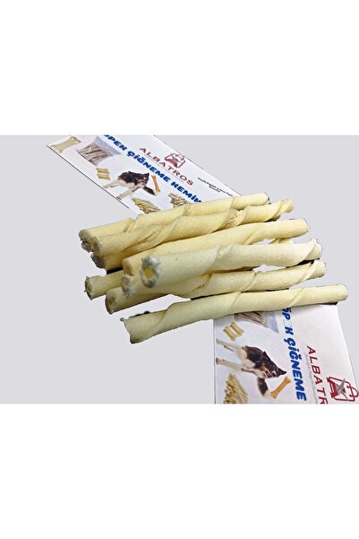 Genel Markalar En Kalın Jumbo Mega Kalın Sütlü Beyaz Burgu Çubuk 100 Adet Köpek Kemirme Çiğneme Kemiği