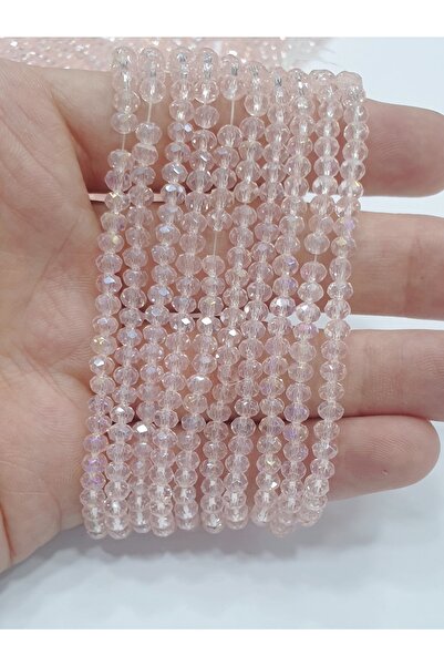 CRYSTALSHOP حبات كريستال - 4 ملم وردي ((10 سلاسل))