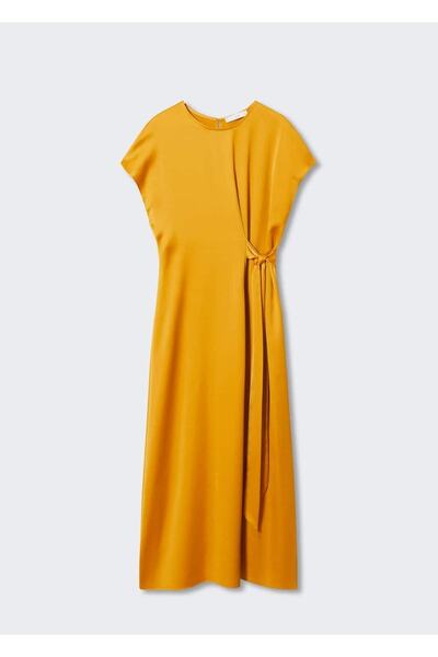 MANGO Woman Düğüm Detaylı Saten Elbise