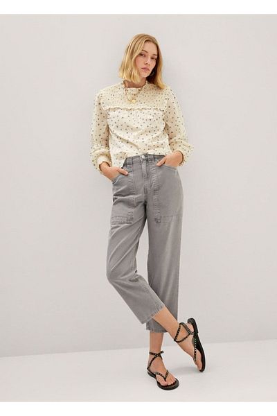 MANGO Woman High Waist Slouchy Jean Trousers