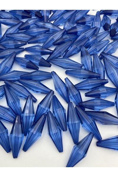Hedef Bijuteri Saks Mavisi / Koyu Mavi Büyük Arpa Model Akrilik Boncuk,Takı,Ç...