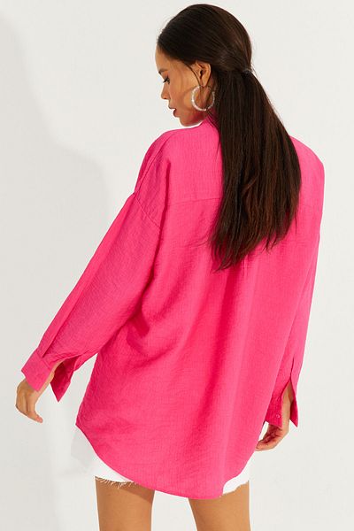 Cool & Sexy Women's Fuchsia Sequined Shirt FRA310