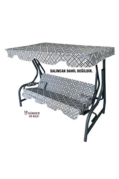 Vip Home Concept Süngerli Salıncak Minderi Kılıfı 3 Kişilik Kılıf GRİ EKOSE B...