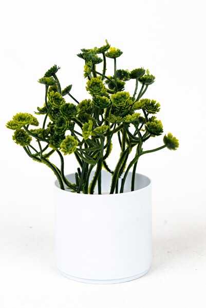 YAPAY ÇİÇEKÇİNİZ Σετ τεχνητών λουλουδιών 3 τεμαχίων σε μίνι λευκές γλάστρες