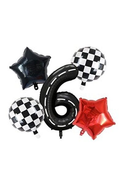 DÜVENCİ TİCARET مجموعة بالونات عيد الميلاد ذات طابع السباق لعمر سنة واحدة