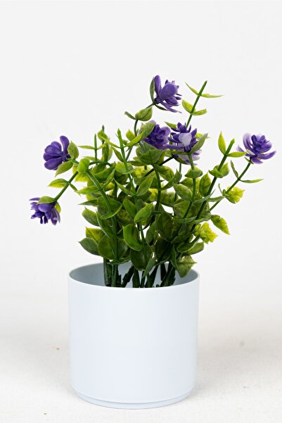 YAPAY ÇİÇEKÇİNİZ زهرة صناعية في وعاء صغير أبيض