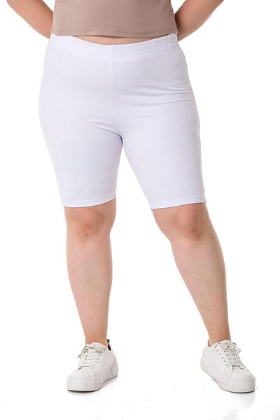 DISENTIS MODEST Plus Size Elastic Waist Above Knee White Tights