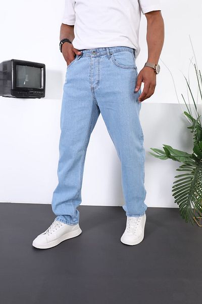 NO61 MAN Baggy Comfortable Fit Light Blue Color Jeans