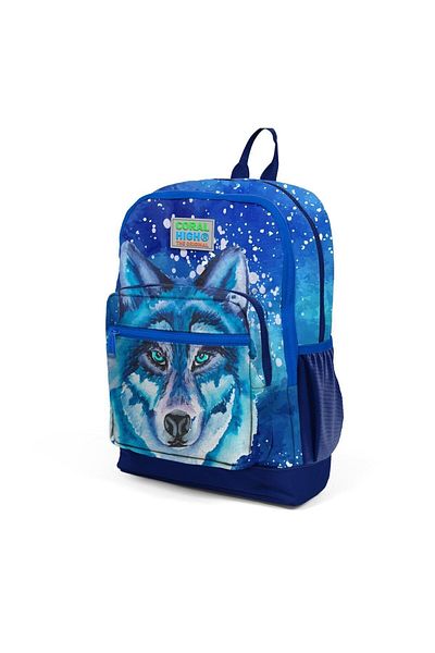 Coral High Set de genți de școală din 3 piese cu model de lup albastru bleumarin pentru copii