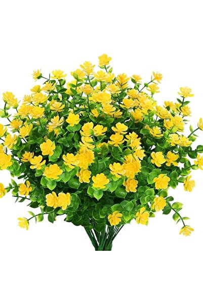 YAPAY ÇİÇEKÇİNİZ Sarı Renkli Yapay Dekor Yeşillik Demeti