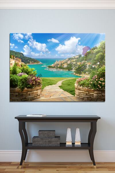 Morfil Sanat Atölyesi Pictură pe pânză peisaj de oraș pe malul mării
