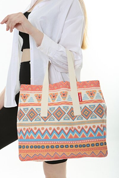 Serkan Çanta Bez Çanta Atölyesi Bez Çanta Etnik Desenli Tote Bag