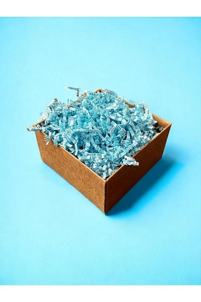 t tuğset etiket Shredded Scrap Paper Z Zigzag Pelur Scrap Paper 100 gr Light Blue Color Ornament Filling Material Paper