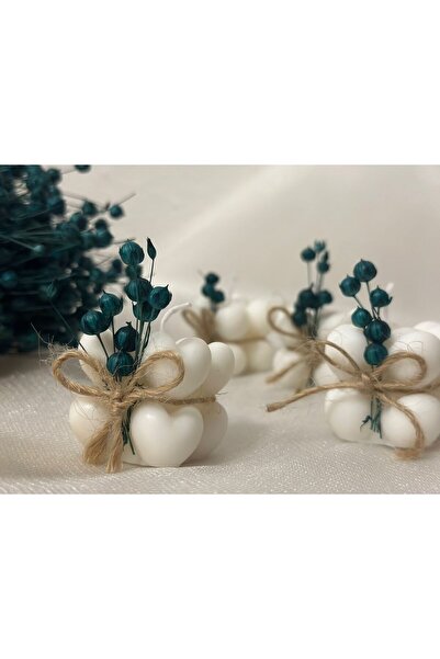 Görke Tasarım 20 Adet Kalpli Bubble Hediyelik Mum, Söz, Nişan, Düğün, Doğum Günü Hediyesi 20 Adet