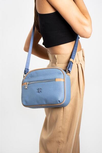 ImPolo Geantă de umăr pentru femei Esta Blue Dimensiune 21x27