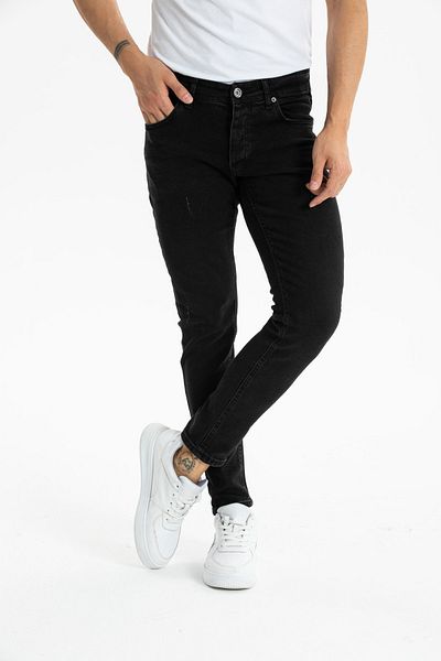 OneZero Ανδρικό τζιν Skinny Fit με μαύρο χρώμα