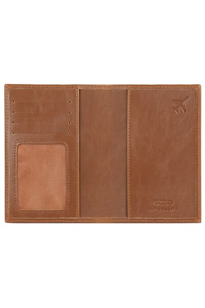 OttoAngelino Otto Angelino Leather Passport Case Wallet - Rfid Protected - Tan