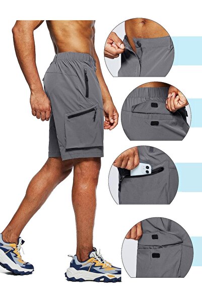 GHASSY CO. Ghassy Co. Erkek Kamp Yürüyüş Seyahat Hızlı Kuruma Çok Cepli Outdoor Şort