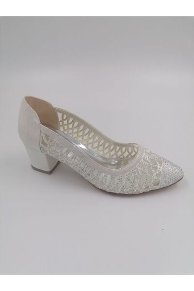 SOLMAZ DAMLA SEDEF LASER STONE HEELED EVENING SHOES