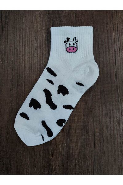 Leement socks Дамски памучни чорапи до средата на крачола, 4 чифта, с шарена мека текстура